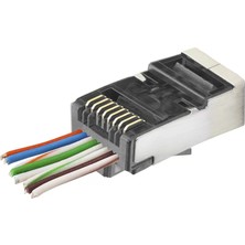 Renas Store CAT6E Ez RJ45 Metal Konnektör 100 Adet Plastik Kutu - Siyah ND2418