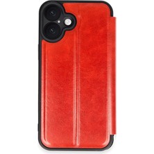 Mey Ithalat®   Iphone 16 Kılıf Flip Cover - Kırmızı