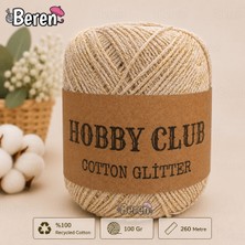 Cotton Glitter 100GR/260M El Örgü Ipi Simli Pamuk Iplik Yazlık Örgü Çanta Bandana Amigurumi-Renk Kod : 10