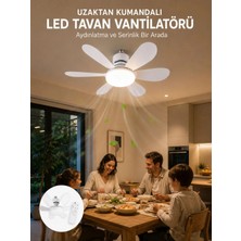 Renas Store Ayarlanabilir Parlaklık Özellikli LED Tavan Vantilatörü Süper Sessiz Motor Teknolojisi ve Güçlü Hava Akışı