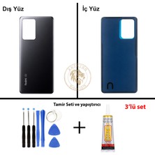 Arsking Xiaomi Redmi Note 12 Pro Plus 5g - Lenssiz Siyah Arka Pil Kapağı + Yapıştırıcı ve Vida Seti