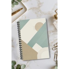 giftkonsept Modern ve Minimalist Blok Desenli 50 Yaprak 100 Sayfa Sprialli Defter