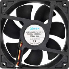 120X120X38MM Rulmanlı 12CM 24V 1.6A 3p Xmer 3 Uçlu Fan