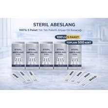 Bezos Steril Abeslang 100'LÜ 5 Paket Tek Tek Paketli Ahşap Dil Basacağı Medikal Spatula Toplam 500 Adet