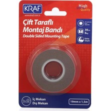 Kraf 2520G Montaj Bandı Çift Taraflı Extra Güçlü Dış Mekan 19MM x 1,5m