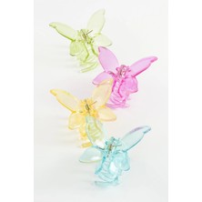 Renas Store Kelebek Şeffaf Renkli Mandal Toka 8 cm