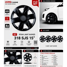Drs Tuning Volkswagen Uyumlu 15 Inc Kırılmaz Parlak Siyah Jant Kapağı 1 Takım 4 Adet NO:318