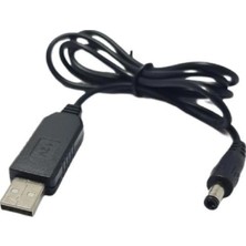 Derwell 1 Metre 5.5x2.5mm USB To Dc Smart Step-Up Kablo 1mt USB Dc Dönüştürme Kablosu 5V 12V Voltaj Yükseltme Çevirici Dönüştürücü Kablosu