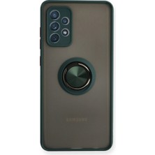 The Gencoo Samsung Galaxy A72 Kılıf Montreal Yüzüklü Silikon Kapak - Yeşil
