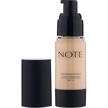 Renas Store Note Cosmetics Mattifying Extreme Wear 01 Beige Mat Bitişli Spf 15 Kapatıcı Fondöten