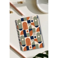giftkonsept Retro Bohem Geometrik Motifli 50 Yaprak 100 Sayfa Sprialli Defter
