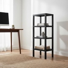 Bg Store 4 Katlı Köşe Rafı | Banyo, Mutfak ve Kiler Için Yer Tasarruflu Organizer | Çok Amaçlı Plastik Raf | 4 Farklı Renk Seçeneği (38X29X100CM) (Siyah)