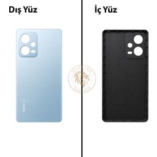 Arsking Xiaomi Redmi Note 12 Pro 4g Buz Mavisi Arka Pil Kapağı Batarya Kapağı Lazer Kesim Back Cover