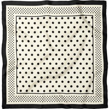 Sultan İpek Puantiye Desenli Fular / Bandana 70X70CM