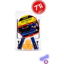 Şahin Tools 7 Parça Masa Tenisi Raketi Seti Fileli Ping Pong Seti 2 Raket 3 Top 1 File ve 2 Ayak Başlangıç Seti