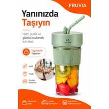 Renas Store USB Şarjlı Mini Blender Meyve Sıkacağı Pipet Kapaklı Taşınabilir Içecek Haznesi