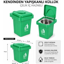 3b Trend Kendinden Yapışkanlı Duvar Tipi Küllük Çelik Iç Hazneli Balkon Mutfak Duvara Monte Küllük