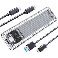 Orico Tcm2-C3 Şeffaf Tasarım, 10GBPS M.2 Nvme SSD Uyumlu, Usb3.1 Gen2 Type-C, Max. 8tb SSD Kapasiteli, Silver Alüminyum Pasif Soğutma, Kolay Kurulum Disk Kutusu