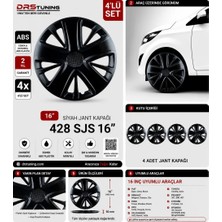 Drs Tuning Kia Uyumlu 16 Inc Kırılmaz Parlak Siyah Jant Kapağı 1 Takım 4 Adet NO:428