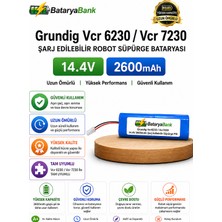 Bataryabank Grundig Vcr 6230 / Vcr 7230 Uyumlu Robot Süpürge Bataryası 14.4V 2600MAH Li-Ion Pil
