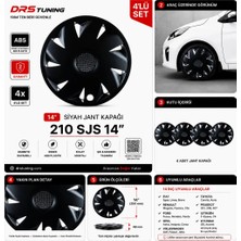 Drs Tuning Citroen Uyumlu 14 Inç Kırılmaz Parlak Siyah Jant Kapağı 1 Takım 4 Adet NO:210