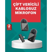Renas Store Profesyonel Ses Kayıtları Için 2’li Kablosuz Yaka Mikrofon Seti
