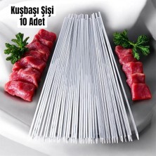 Yılmaz Nargile 10 Adet Kuşbaşı Şişi 55 cm ,et Mangal Yassı Şiş,mangal Kuşbaşı Şişi,barbekü Şişi