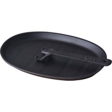 Hepta Collection Lava Döküm Oval Fajita Tabağı Ölçü 18X28CM. (Harici Tava Tutucu Dahil Değildir.)