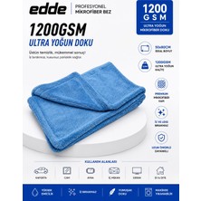 Edde Pro Araba Araç Oto Mikrofiber Kurulama Bezi Havlusu Çift Katlı Ulra Kalın Ithal Mavi 50×80 cm