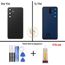 Arsking Samsung S24 Plus Siyah Arka Pil Kapağı Batarya Kapağı Lazer Kesim + Yapıştırıcı ve Vida Seti