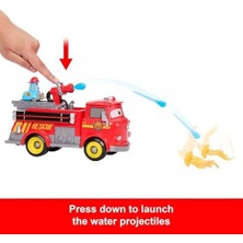 Bg Store Mattel  ve Pixar Cars Oyuncak Itfaiye Aracı, Radyatör Kasabası Hızlı Kahramanlar Itfaiyeci Red ve Guido, 2 Plastik Alev Hedefi ve 2 Su Fışkırtıcı, JFL54