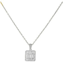 Eva Pırlanta Baget Kare Kolye 718000 Silver