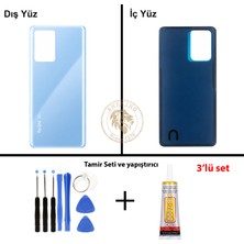 Arsking Xiaomi Redmi Note 12 Pro Plus 5g - Lenssiz Mavi Arka Pil Kapağı + Yapıştırıcı ve Vida Seti