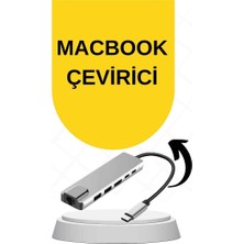 Renas Store Macbook Pro/air Uyumlu USB Type-C 8 In 1 Hub Dönüştürücü Çevirici Çoklayıcı USB Hdmı Micro Sd 8 Girişli