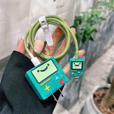 IPHONE 18WATT 20WATT Uyumlu Şarj Başlık ve Kablo Koruyucu Set Silikon Kılıf