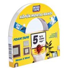 Boss BT-01011 Tape Montaj Bandı Çift Taraflı Köpük Beyaz 5 kg 18 mm x 10M