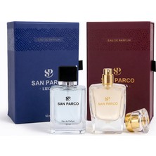 San Parco Lucas Odunsu & Narenciye 50ML Erkek Parfüm Angelina Vanilla& Sugary 50ML Kadın Parfüm