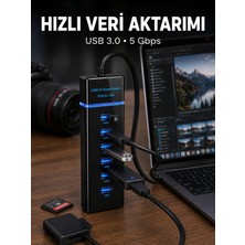 Valor USB 3.0 Çoklayıcı 7 Port Yüksek Hızlı Veri Aktarım
