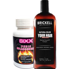 Kap Kaç Brickell Anti-Beyaz Saçsakal Şampuan Erkek 237 ml ile + Sıxx Kadın Vajinaorgazm Kremi 60 ml