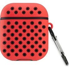 Renas Store Newface Apple Airpods 2 (2.nesil) Spor Delikli Kılıf - Kırmızı-Siyah