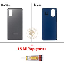 Arsking Samsung S20 Kozmik Gri Arka Pil Kapağı Batarya Kapağı Lazer Kesim + B-7000 Yapıştırıcı