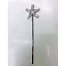 Renas Store Yıldız Peri Asası Sihirli Değnek Beyaz Ponponlu