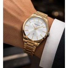 Ferrucci Gold Renk Takvimli Klasik Model Çelik Erkek Kol Saati