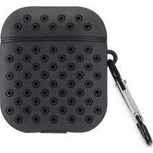 Renas Store Newface Apple Airpods 2 (2.nesil) Spor Delikli Kılıf - Siyah-Siyah