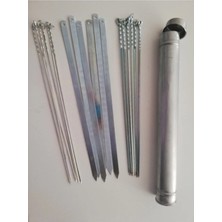 Eym Home Mangal Seti (50 Cm)- 6 Adana Kebap Şişi, ,6 Adet Ciğer,6 Adet Kuşbaşı, Şiş Kabı
