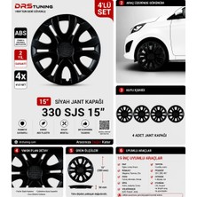 Drs Tuning Dacia Uyumlu 15 Inc Kırılmaz Parlak Siyah Jant Kapağı 1 Takım 4 Adet NO:330