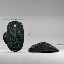 Bg Store Inca IWM-551T Kablosuz,şarj Edilebilir, 4 Farklı Değişebilen LED Işıklı, Sessiz Tuş, Tyep-C ve USB Çift ALICI,1600 Dpi,7 Tuş, LED Aç/kapa Tuşu, 15M Çekim Mesafesi