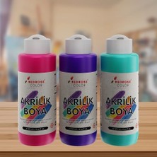 Bg Store Mor-Fuşya-Turkuaz Akrilik Boya 3'lü Set 3X120ML