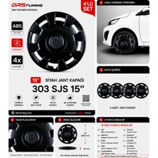 Drs Tuning Nissan Uyumlu 15 Inç Kırılmaz Parlak Siyah Jant Kapağı 1 Takım 4 Adet NO:303
