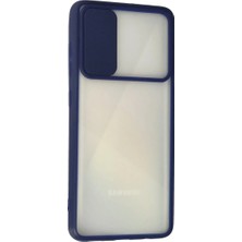 Renas Store Newface Samsung Galaxy A71 Kılıf Palm Buzlu Kamera Sürgülü Silikon - Lacivert
